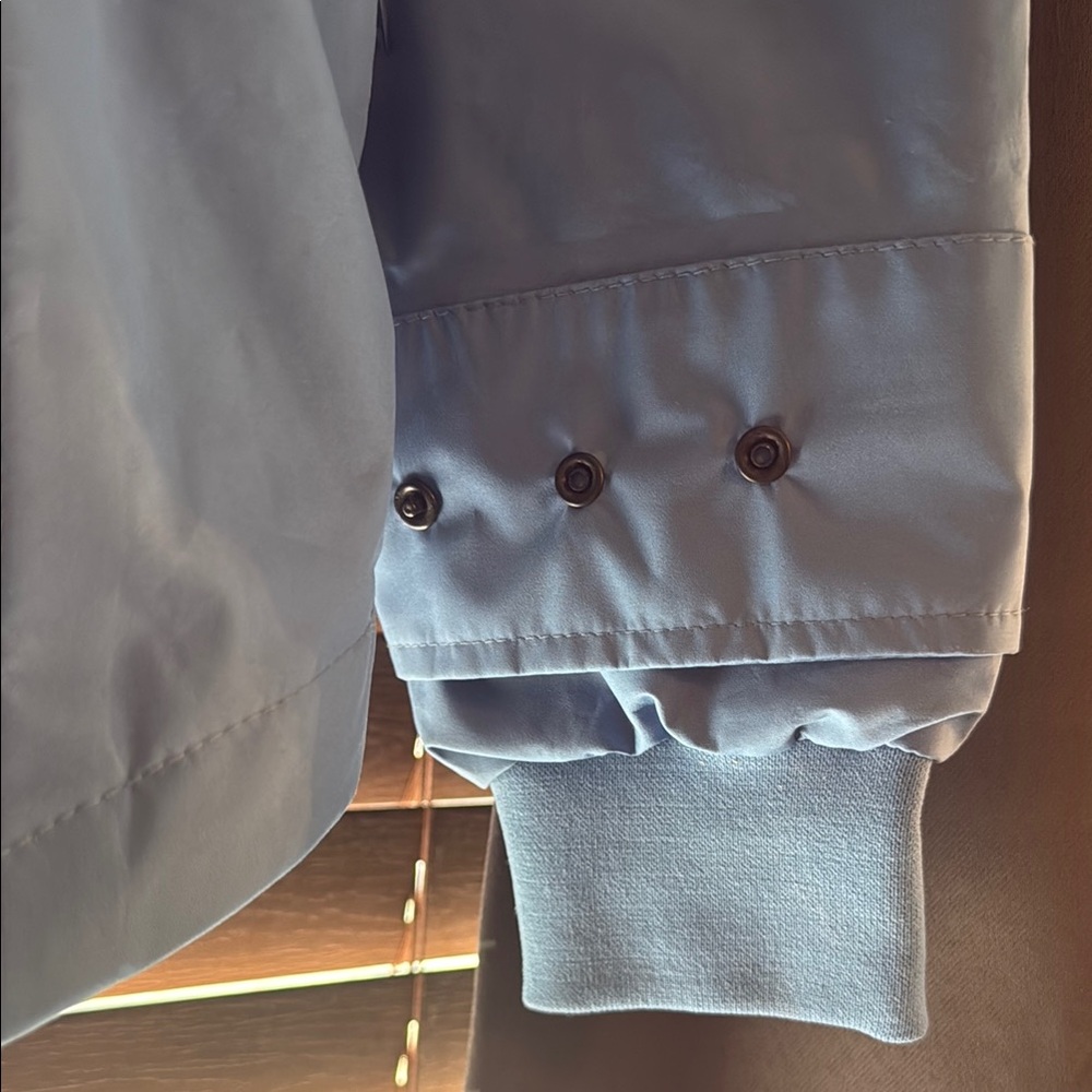 Blue Windbreaker with Stand-Up Collar and Full-Length Zipper - Picture 5 of 7